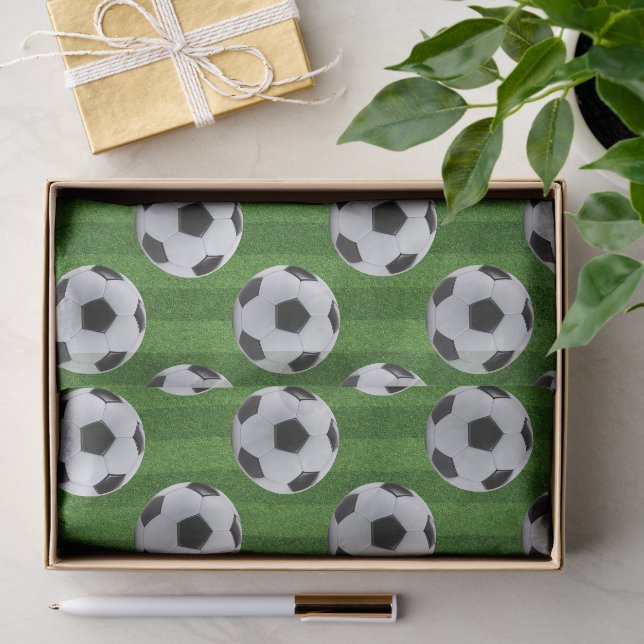 Papel De Seda Padrão Europeu de Futebol Verde (Presente)
