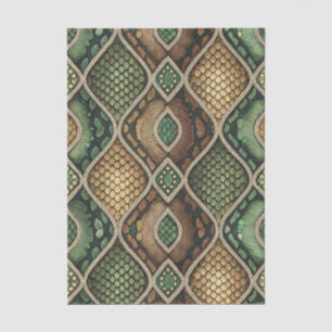 Papel De Seda Padrão Exótico de Pele de Cobra Geométrica Ornamen