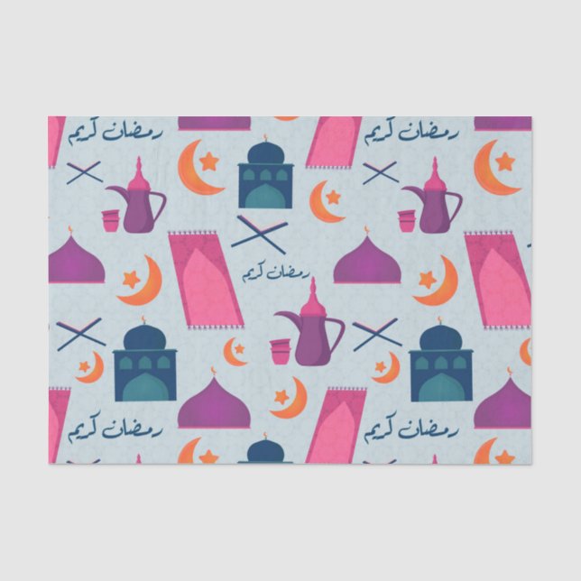 Papel De Seda Padrão Feliz Ramadão (Frente )