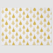 Padrão Festivo de Árvore de Natal Amarelo e Branco