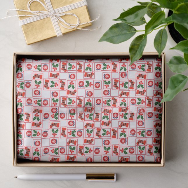 Papel De Seda Padrão festivo de Natal (Presente)