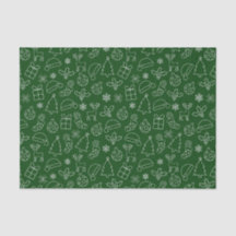 Padrão Festivo de Natal de Inverno Verde e Branco