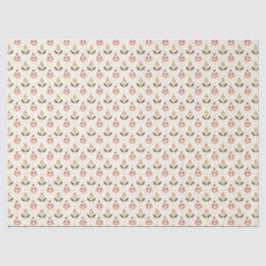 Papel De Seda Padrão floral abstrato com desenhos alternados