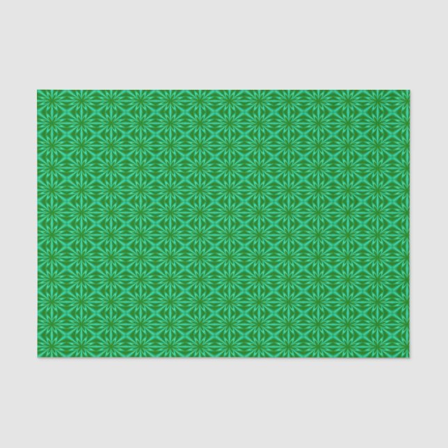 Papel De Seda Padrão Floral Abstrato Verde (Frente )
