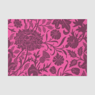Papel De Seda Padrão floral bonito de cor-de-rosa e marrom