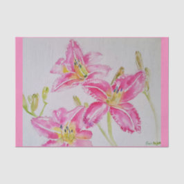 Papel De Seda Padrão Floral Bonito de Flor Liloso Cor de Água