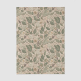 Papel De Seda Padrão Floral Botânico de Sálvia Adorável