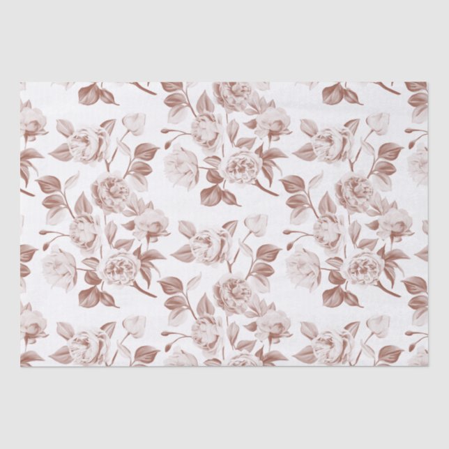 PAPEL DE SEDA PADRÃO FLORAL BOTÂNICO MODERNO ECHO (Frente )