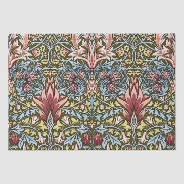 Papel De Seda Padrão Floral Cabeça de Cobra de William Morris (Frente )