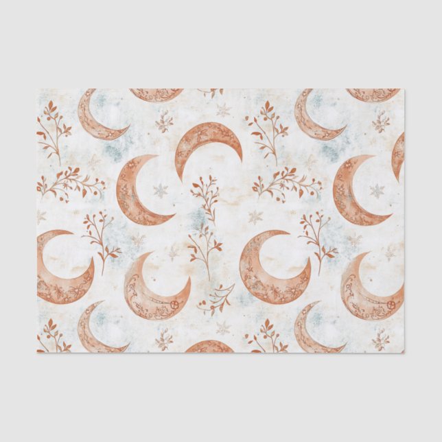 Papel De Seda Padrão Floral Celestial (3) (Frente )