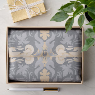 Papel De Seda Padrão Floral Damask Rebuscado Vintage