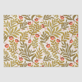 Papel De Seda Padrão Floral de Aquarela Elegante