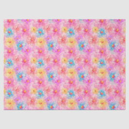 Papel De Seda Padrão Floral de Aquarela Retroativa