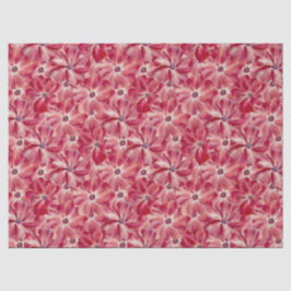 Papel De Seda Padrão Floral de Aquarela Vermelha Moderna