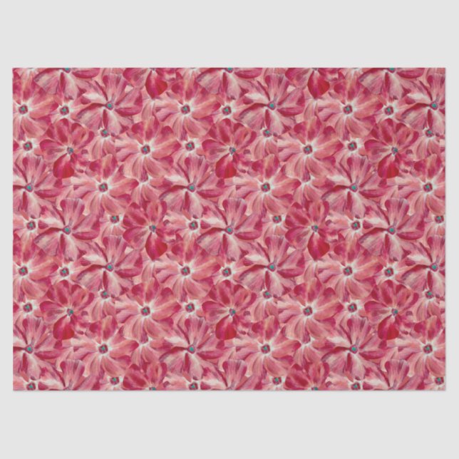 Papel De Seda Padrão Floral de Aquarela Vermelha Moderna (Frente )
