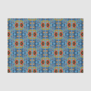 Papel De Seda Padrão floral de arte folclórica estoniano multi