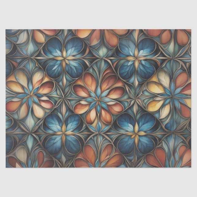 Papel De Seda Padrão Floral de Cores Suaves decoupage (Frente )