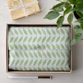Papel De Seda Padrão Floral de Folha Verde