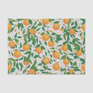 Papel De Seda Padrão Floral de Fruta de Citros de Verão