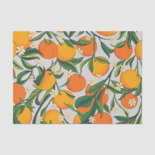 Papel De Seda Padrão Floral de Fruta de Citros de Verão