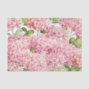 Papel De Seda Padrão Floral de Hortênsia Rosa Velho