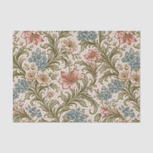 Papel De Seda Padrão Floral de Jardim com Trabalhos de Rolo Suav