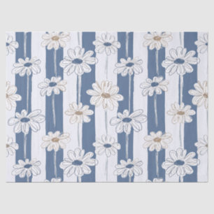 Papel De Seda Padrão Floral de Margarida Minimalista (3)