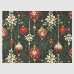 Papel De Seda Padrão Floral de Natal Vintage Fantasia