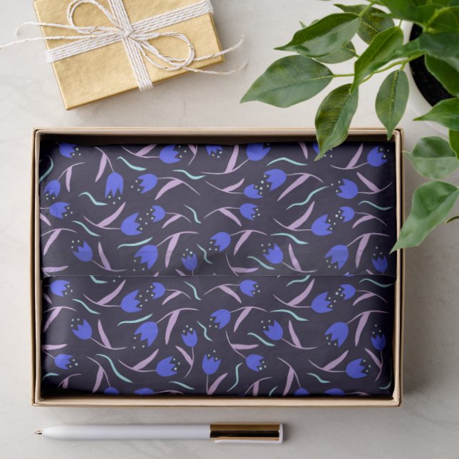 Papel De Seda Padrão Floral de Primavera (Presente)