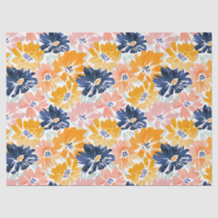 Papel De Seda Padrão Floral de Retro de Aquarela