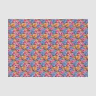 Papel De Seda Padrão floral de três dee colorido