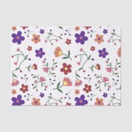 Papel De Seda Padrão Floral Desenhado À Mão