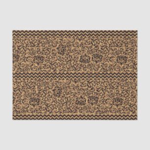 Papel De Seda Padrão Floral Dourado do Renascimento Italiano