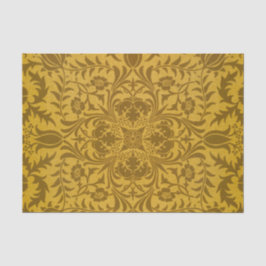 Papel De Seda Padrão floral dourado ornamentado com simetria