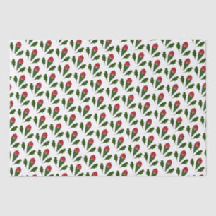 Papel De Seda Padrão Floral Elegante de Rosas vermelhas e Folhas