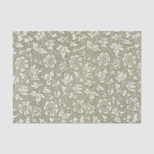 Papel De Seda Padrão Floral Elegante Vintage Beige