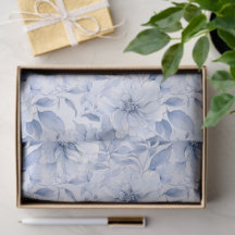 Padrão Floral em Aquarela Azul Moderna 