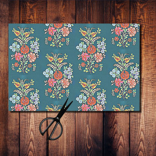 Papel De Seda Padrão Floral húngaro