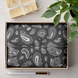 Papel De Seda Padrão Floral Intrincado Paisley e Ornamental