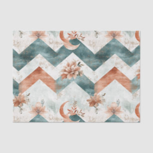 Papel De Seda Padrão Floral Lua Rústica Chevron (3)