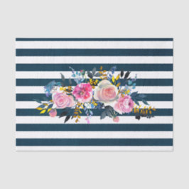 Papel De Seda Padrão Floral Moderno de Stripe