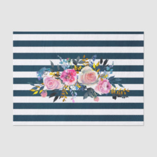 Papel De Seda Padrão Floral Moderno de Stripe