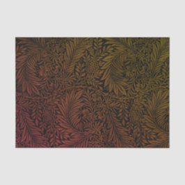 Papel De Seda Padrão Floral Preto Laranja Laranja Moderno Elegan