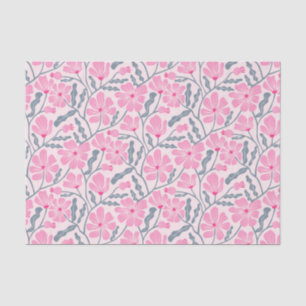 Papel De Seda Padrão Floral Retro Cor-de-Rosa