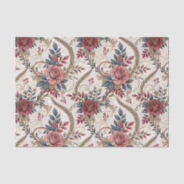 Papel De Seda Padrão Floral Rosa Francês Vintage e Trabalho de E