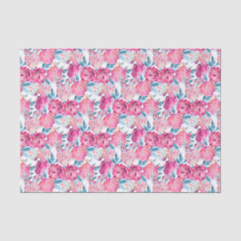 Papel De Seda Padrão Floral Rosa Tropical Boho Chic