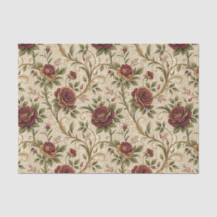 Papel De Seda Padrão Floral Rosa Vintage - Arte de Design de Flo