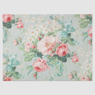 Papel De Seda Padrão Floral Rosa Vintage Shabby Chic