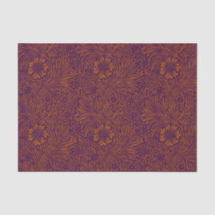 Papel De Seda Padrão floral roxo, bonito, cor de laranja escuro 