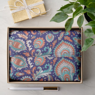 Papel De Seda padrão floral sem emenda de paisley estilo indiano